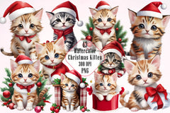 Cute Christmas Kitten Clipart Bundle - CraftNest - Digital Crafting and Art