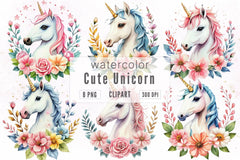 Cute Unicorn Clipart Bundle 12 - CraftNest - Digital Crafting and Art