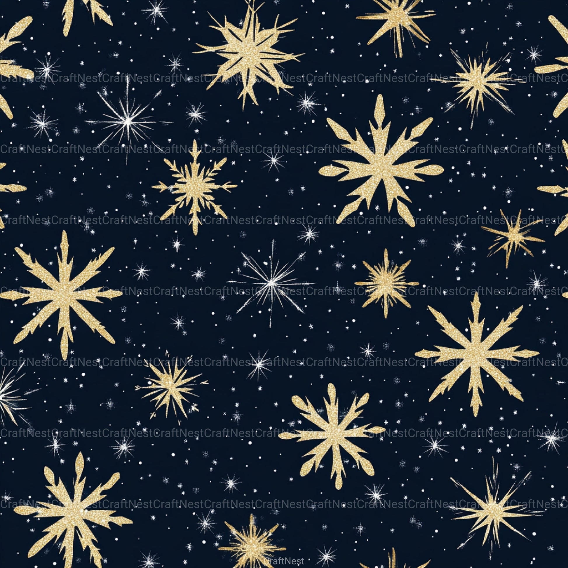 Stars & Snowflakes Winter Glitter Clipart Bundle - CraftNest - Digital Crafting and Art