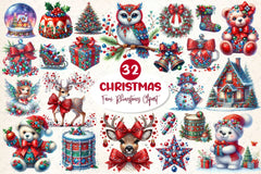 Faux Rhinestones Christmas Clipart Bundle 2 - CraftNest - Digital Crafting and Art