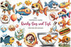 Quirky Dog And Fish Clipart Bundle