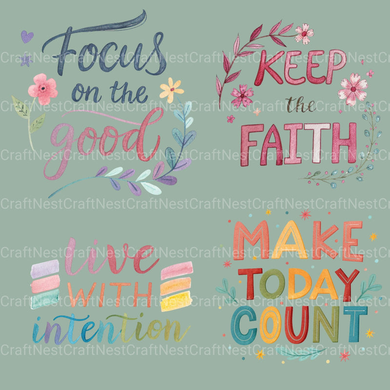 Positive Quotes 2 Clipart Bundle - CraftNest - Digital Crafting and Art