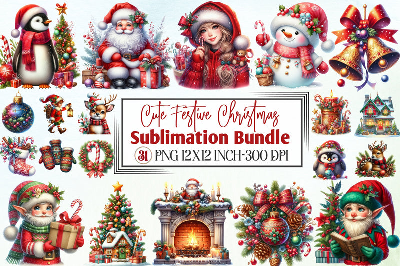 Festive Christmas Clipart Bundle - CraftNest - Digital Crafting and Art