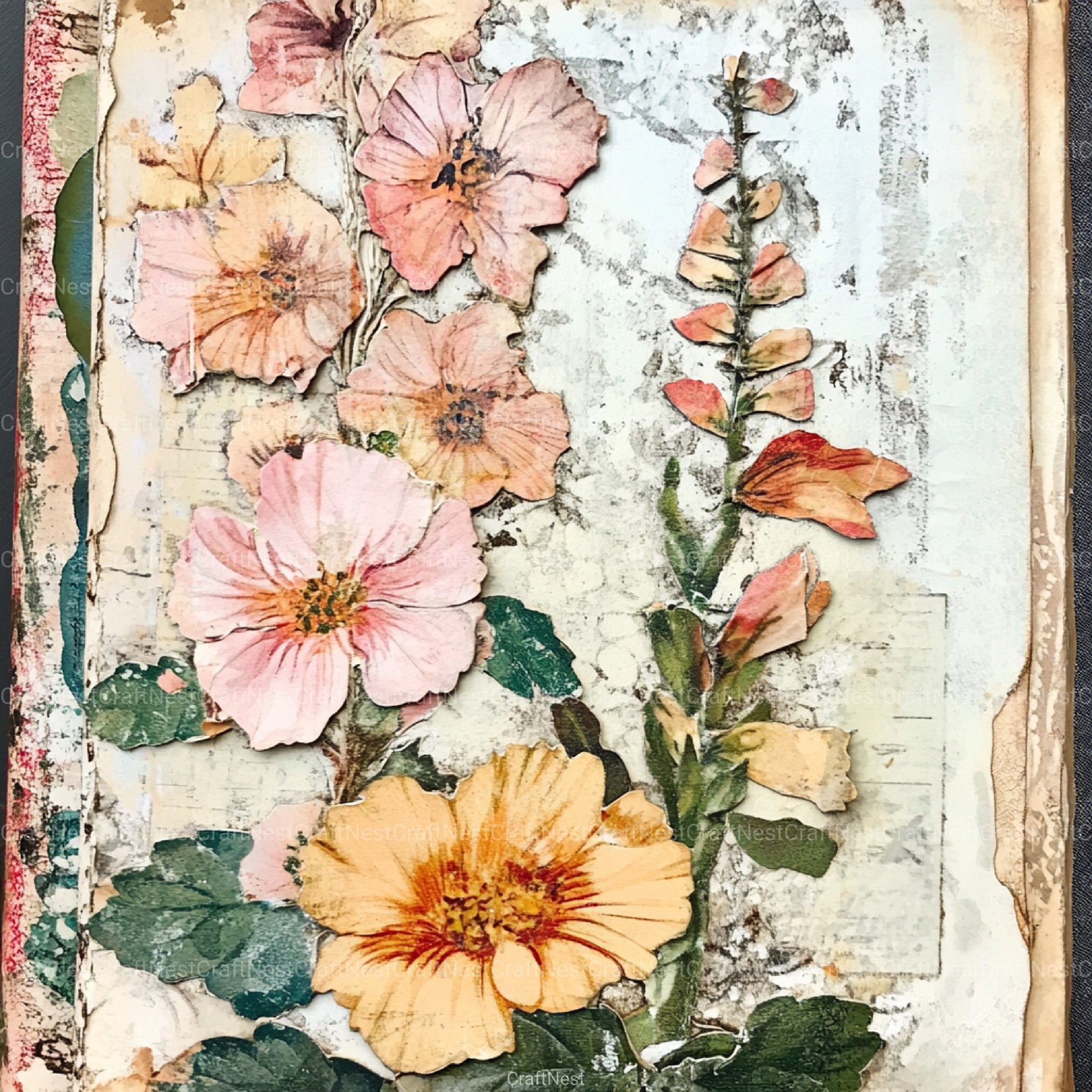 Vintage Floral Collage Clipart Bundle - CraftNest - Digital Crafting and Art