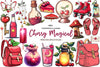 Cherry Red Magical Summer Clipart Bundle