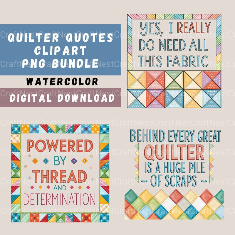 Quilter Quotes Clipart Bundle - CraftNest - Digital Crafting and Art