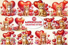 Cute Valentine Kitten Clipart Bundle 4 - CraftNest - Digital Crafting and Art