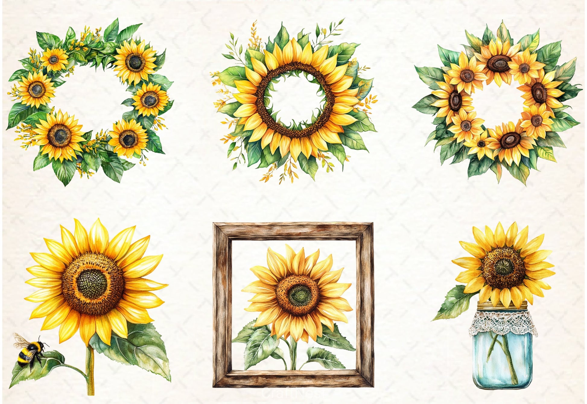 Sunflowers Clipart Bundle - CraftNest - Digital Crafting and Art