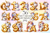 Cute Unicorn Gold Alphabet Clipart Bundle