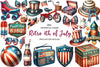 Retro 4th Of July Clipart Bundle 1