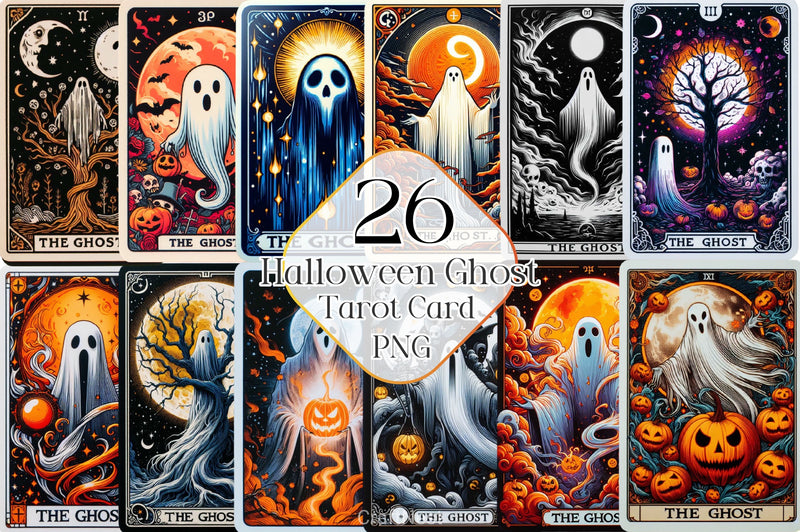 Halloween Ghost Tarot Card Clipart Bundle 2 - CraftNest - Digital Crafting and Art