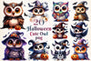 Cute Owl Halloween Scary Owl Clipart Bundle