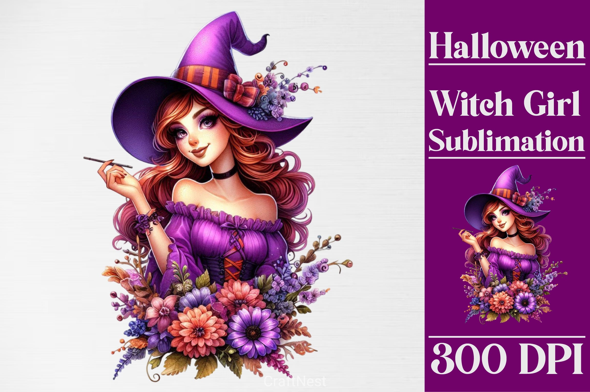 Halloween Witch Girl Clipart Bundle 3 - CraftNest - Digital Crafting and Art