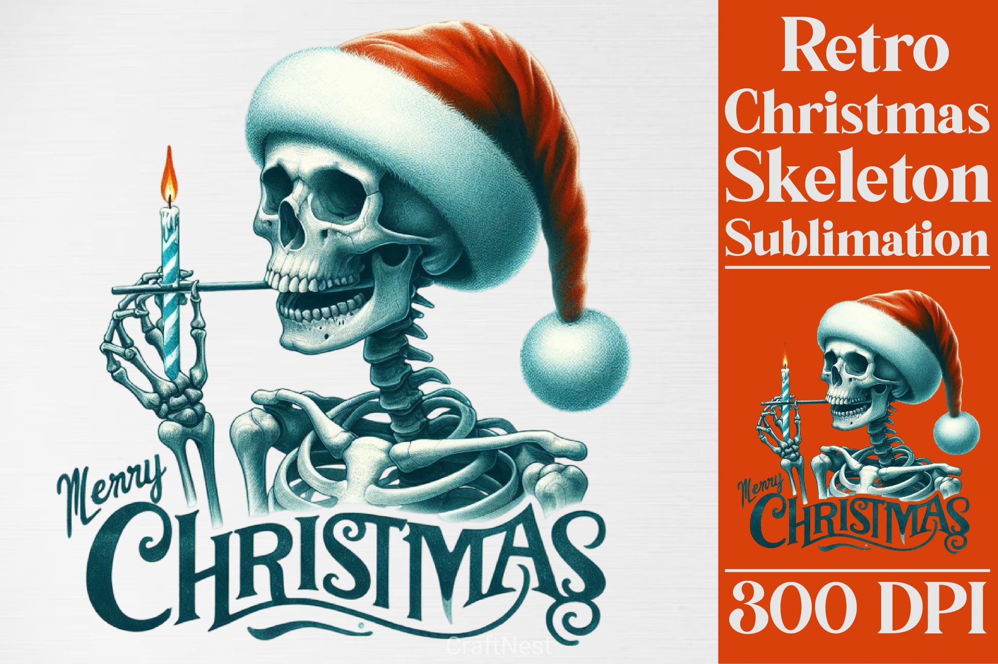 Retro Christmas Skeleton Clipart Bundle 1 - CraftNest - Digital Crafting and Art