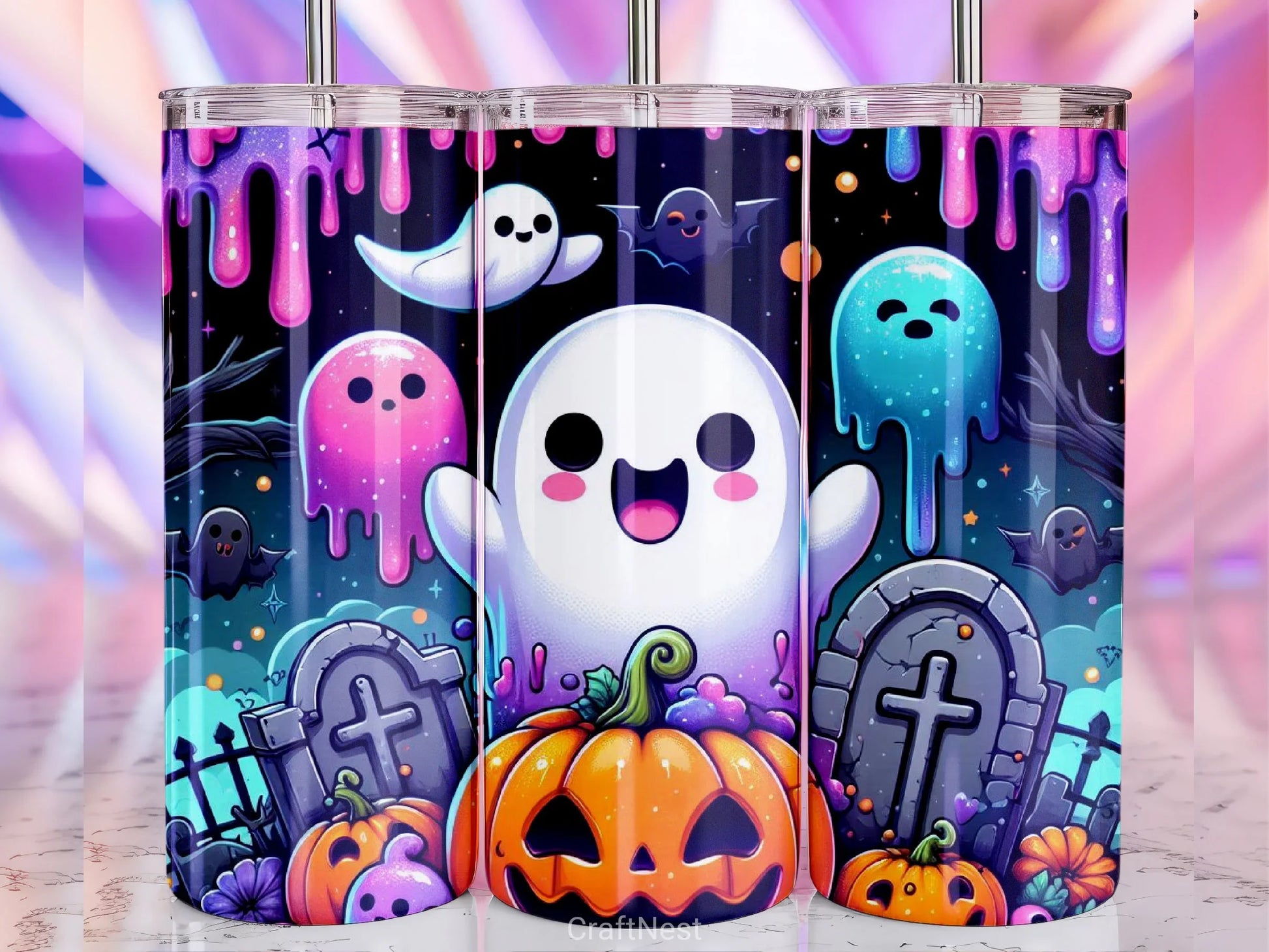 Halloween Ghost Tumbler Wrap Bundle - CraftNest - Digital Crafting and Art