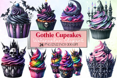 Gothic Cupcakes Clipart Bundle - CraftNest - Digital Crafting and Art