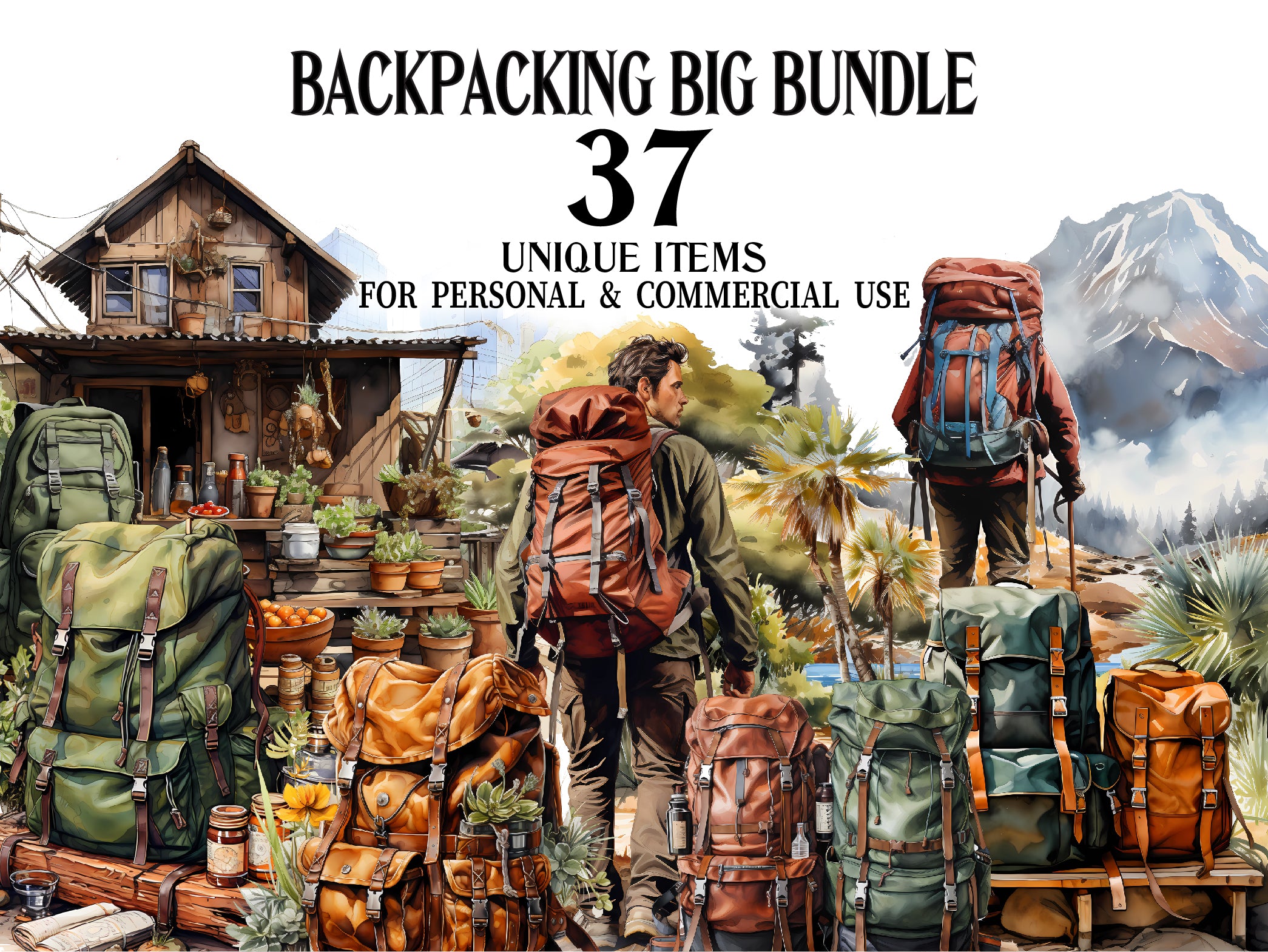 Backpacking Clipart - CraftNest