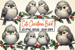 Cute Christmas Bird Clipart Bundle - CraftNest - Digital Crafting and Art