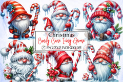Christmas Candy Cane Gnome Clipart Bundle - CraftNest - Digital Crafting and Art