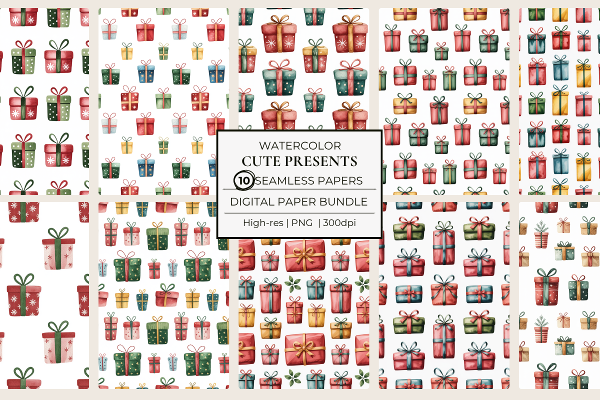 Christmas Presents Cute Seamless Papers