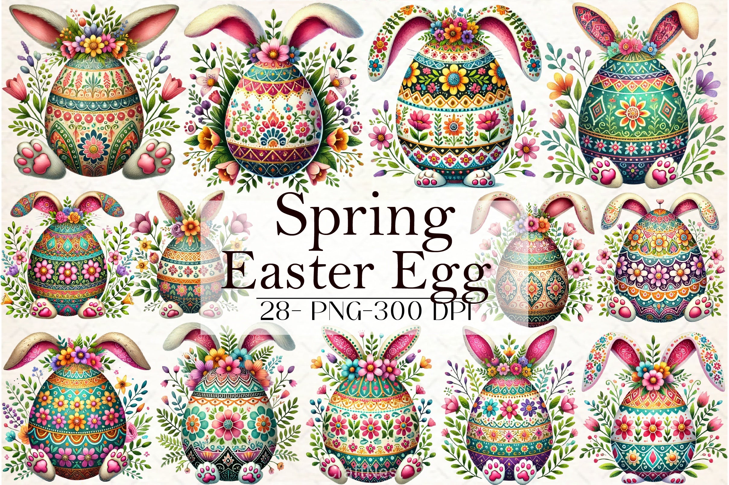 Spring Easter Egg Clipart Bundle - CraftNest - Digital Crafting and Art