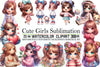 Cute Girls Clipart Bundle