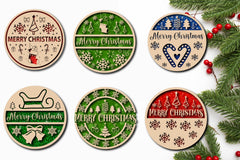 Christmas Cardinal Bird Sign Laser Cut Bundle - CraftNest - Digital Crafting and Art