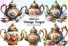 Vintage Teapot Clipart Bundle