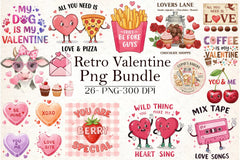 Retro Valentine Clipart Bundle - CraftNest - Digital Crafting and Art