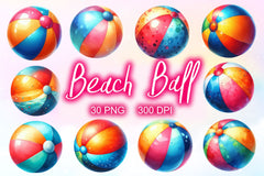 Beach Ball Clipart Bundle - CraftNest - Digital Crafting and Art