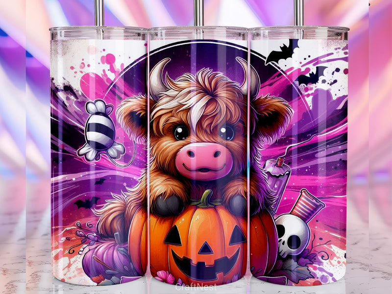 Halloween Highland Cow Tumbler Wrap Bundle 7 - CraftNest - Digital Crafting and Art