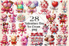 Valentines Ice Cream With Bows Clipart Bundle 2