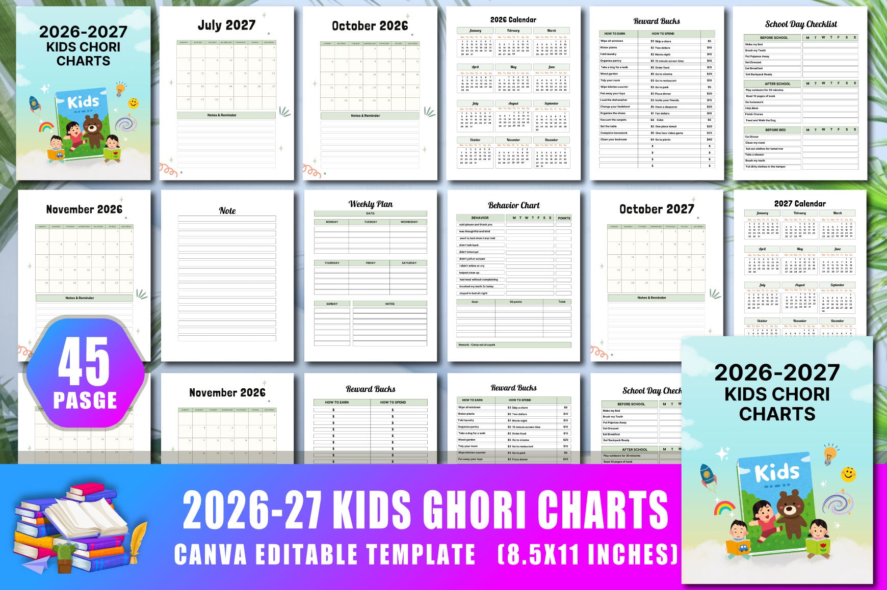Kids Chore Charts Planner