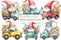 Easter Gnome Truck Clipart Bundle 2 - CraftNest - Digital Crafting and Art