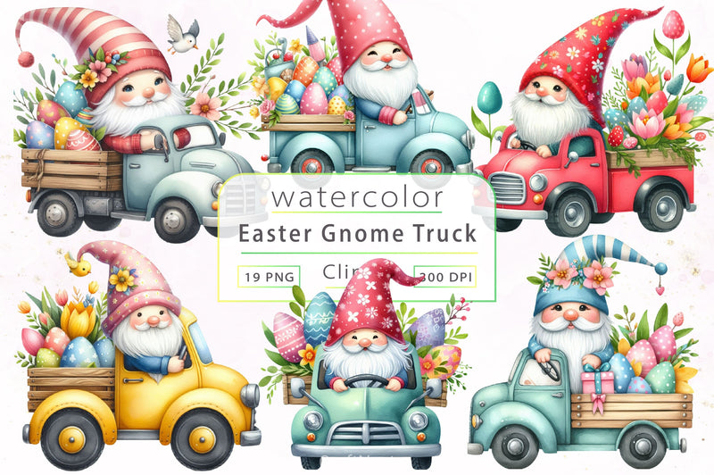 Easter Gnome Truck Clipart Bundle 2 - CraftNest - Digital Crafting and Art