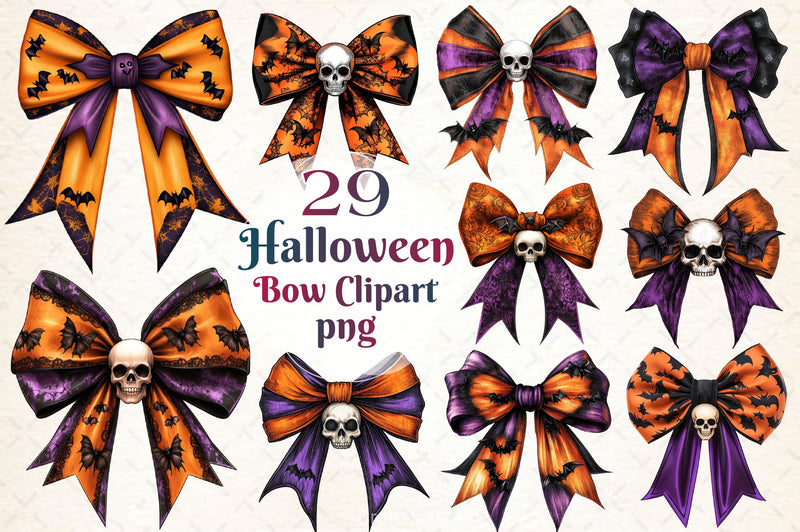 Halloween Bow Copy Clipart Bundle - CraftNest - Digital Crafting and Art
