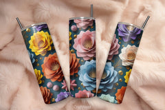 Flower Tumbler Wrap Bundle 14 - CraftNest - Digital Crafting and Art