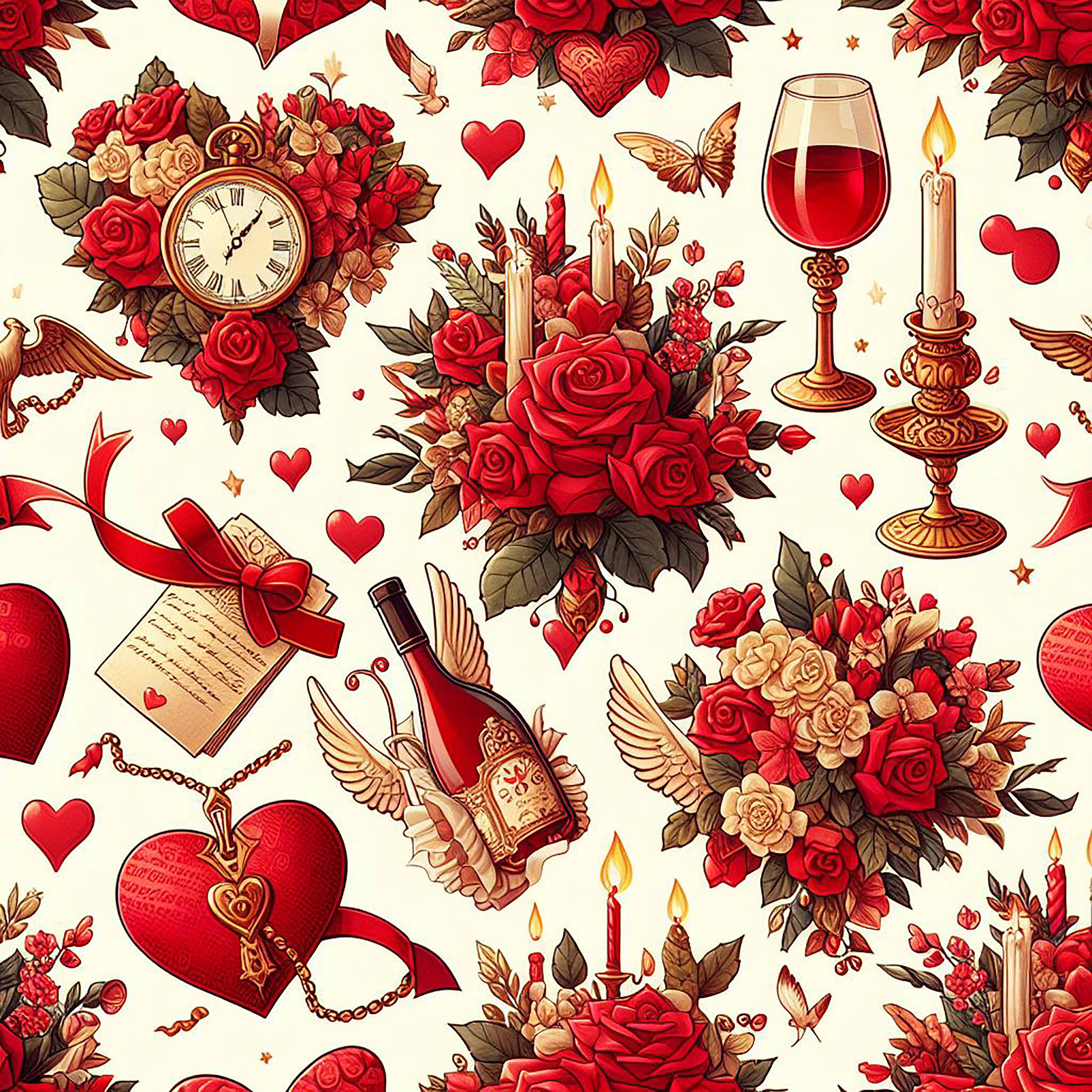 Valentine Red Seamless Digital Paper - CraftNest - Digital Crafting and Art