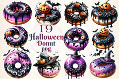 Halloween Donut Clipart Bundle 3 - CraftNest - Digital Crafting and Art