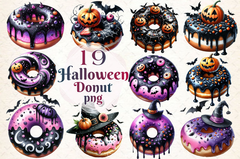 Halloween Donut Clipart Bundle 3 - CraftNest - Digital Crafting and Art