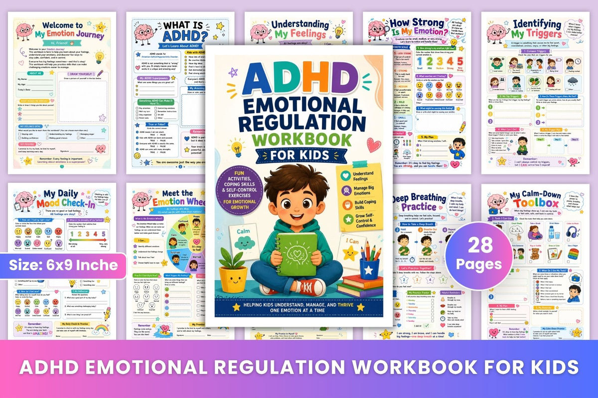 ADHD Emotional Regulation Workbook for Kids