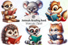 Cute Animals Reading Clipart Bundle