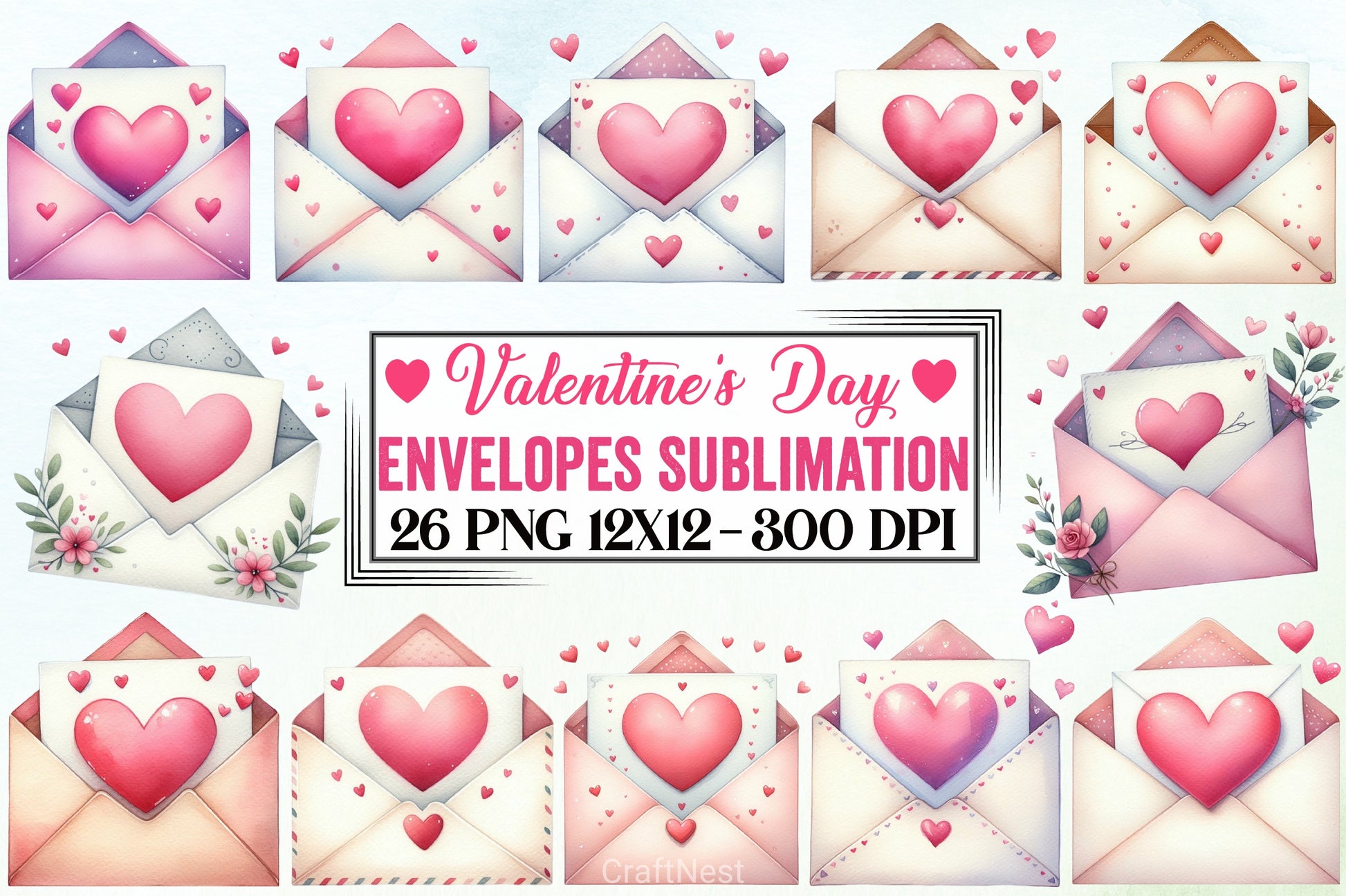 Valentine Envelopes Clipart Bundle - CraftNest - Digital Crafting and Art