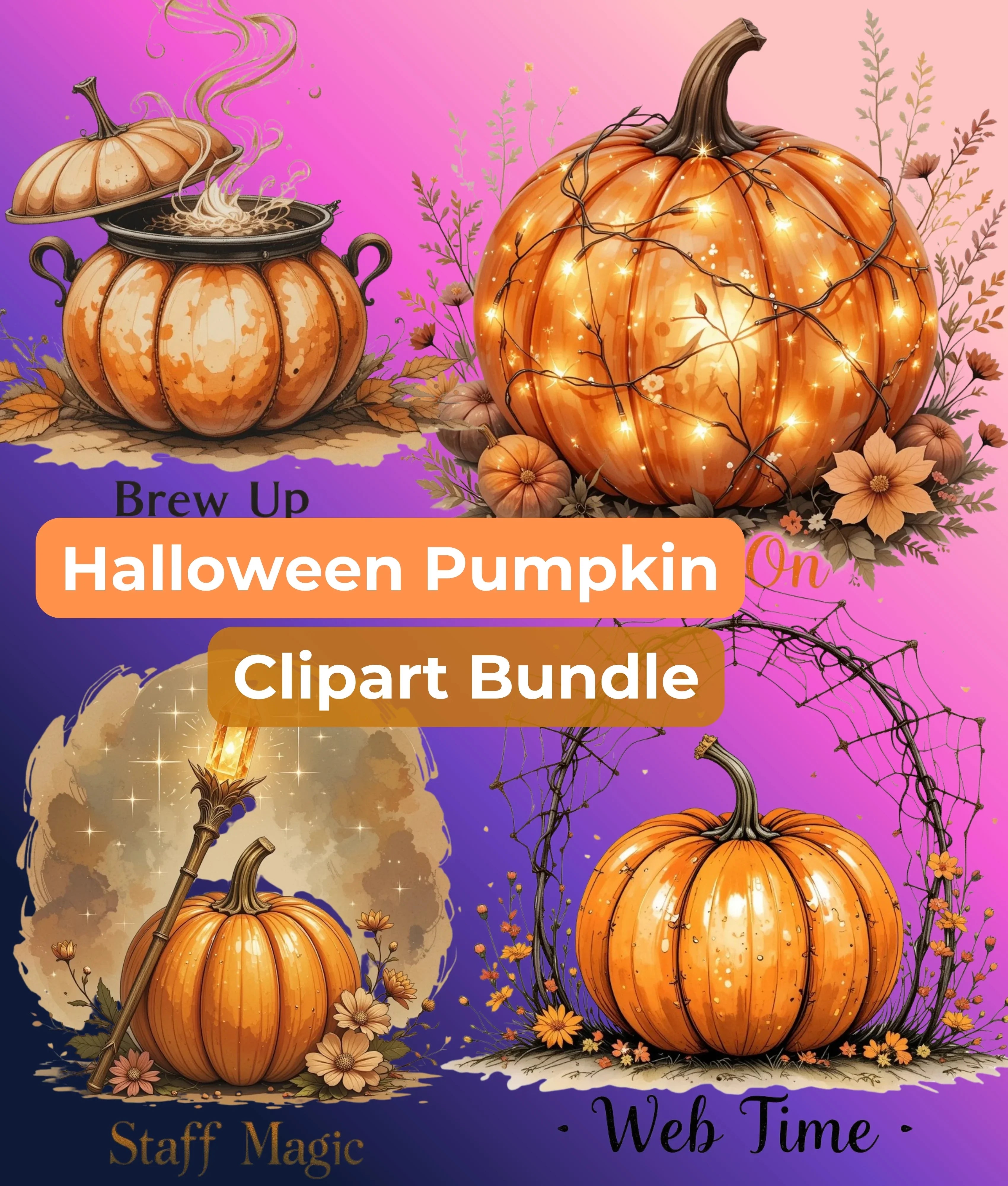 Halloween Pumpkin Clipart Bundle - CraftNest - Digital Crafting and Art