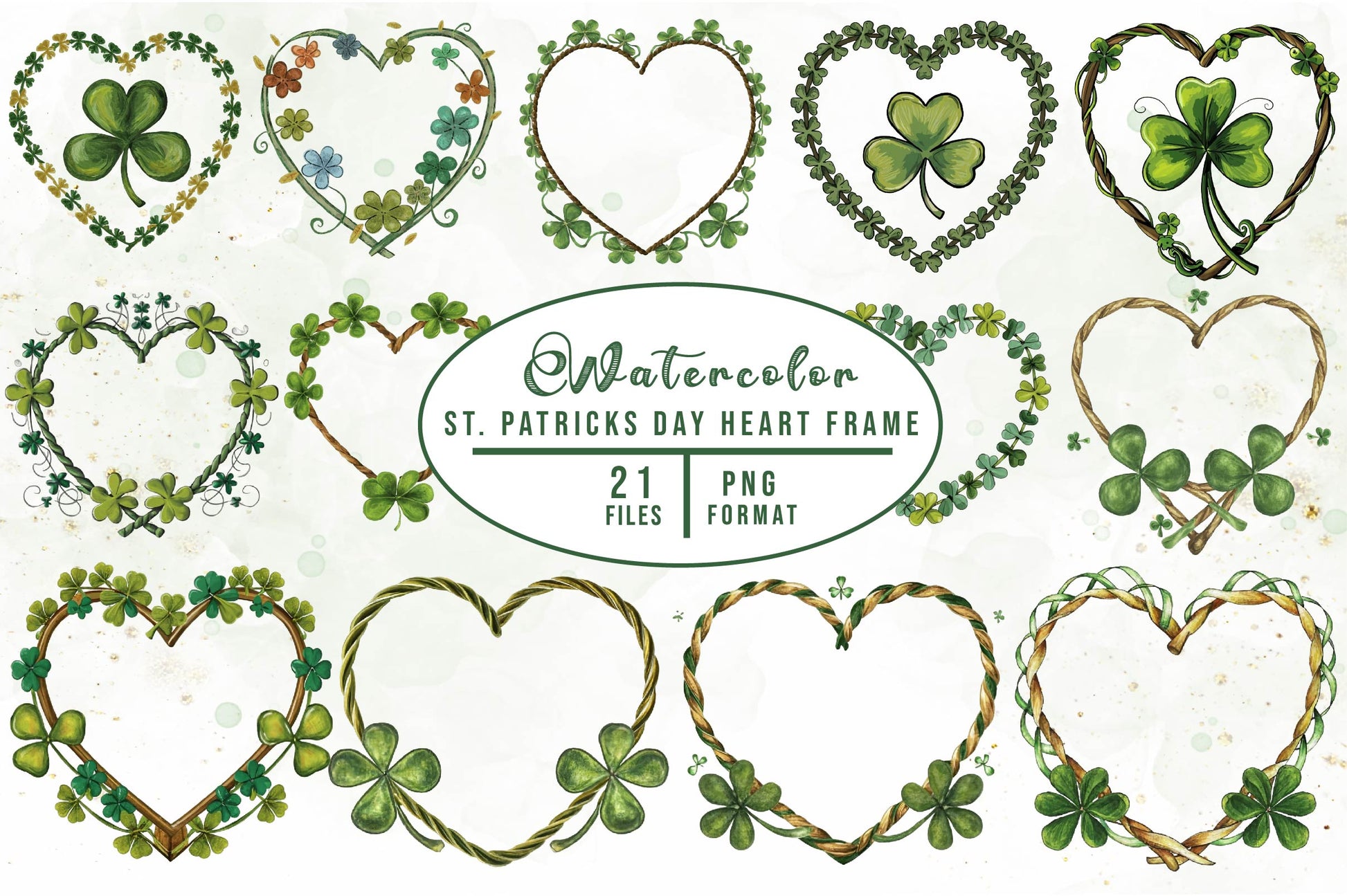 St Patricks Day Heart Frame Clipart Bundle - CraftNest - Digital Crafting and Art