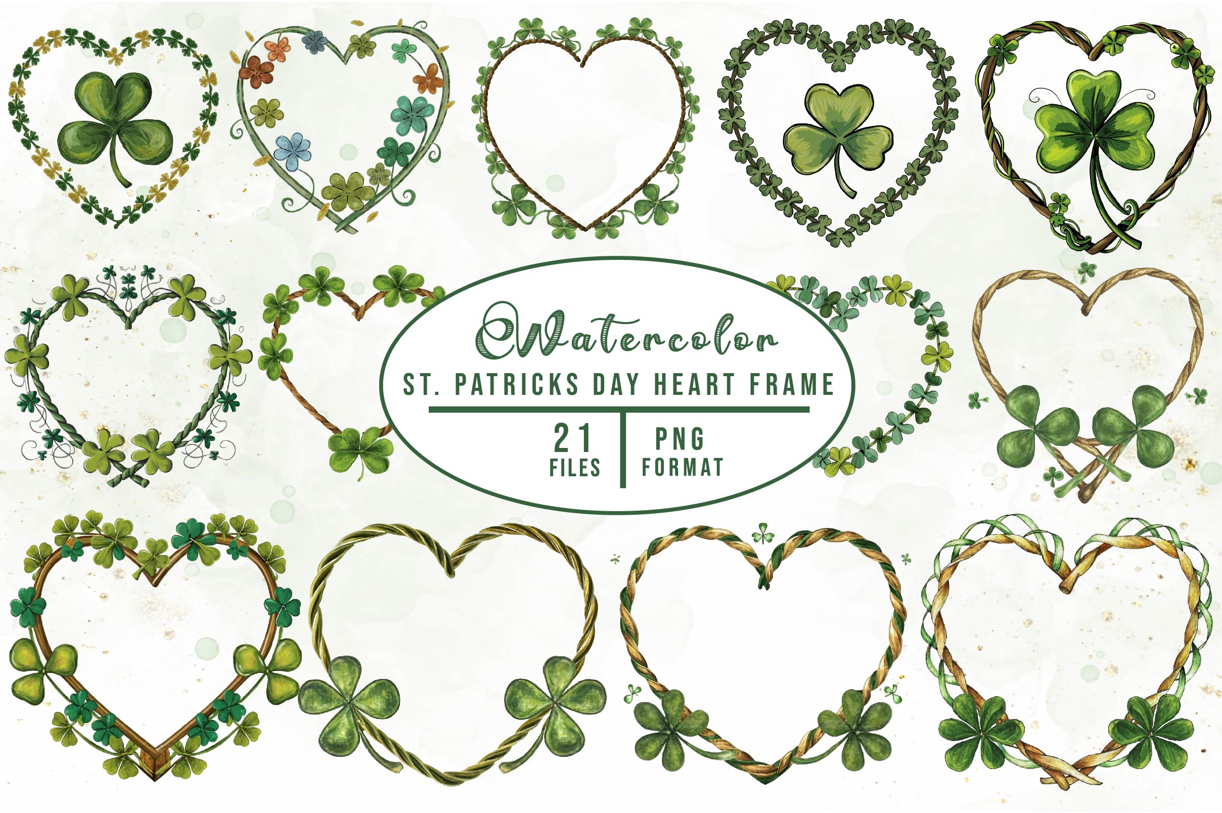St Patricks Day Heart Frame Clipart Bundle - CraftNest - Digital Crafting and Art