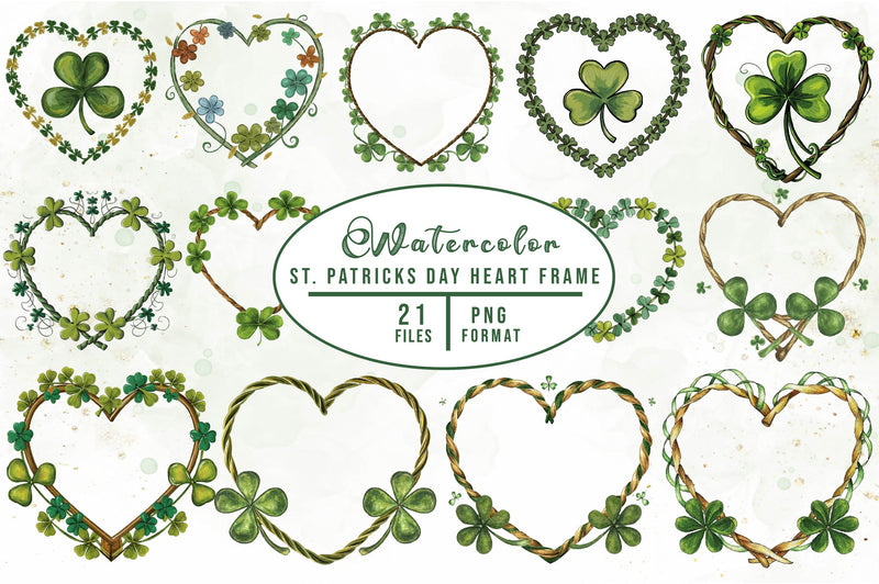 St Patricks Day Heart Frame Clipart Bundle - CraftNest - Digital Crafting and Art
