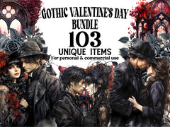 Gothic Valentine Clipart - CraftNest