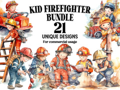 Kid Firefighter Clipart - CraftNest