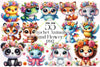 Crochet Animals And Flower Clipart Bundle